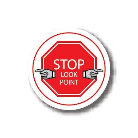 Ergomat 24in CIRCLE SIGNS - Stop Look Point DSV-SIGN 576 #1792 -UEN